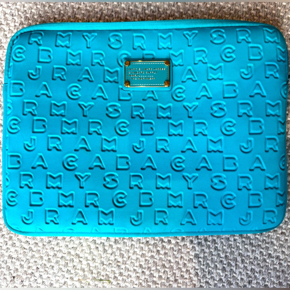 Marc Jacobs turquoise laptop neoprene sleeve - up to 15”